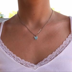 Blue Butterfly Necklace